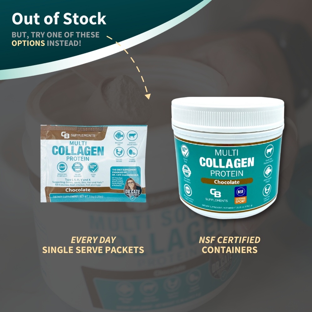 Chocolate Multi Collagen Protein Powder options for containers being out of stock