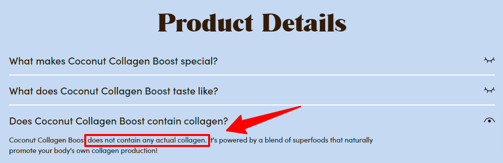 Collagen boosting products don't contain collagen protein