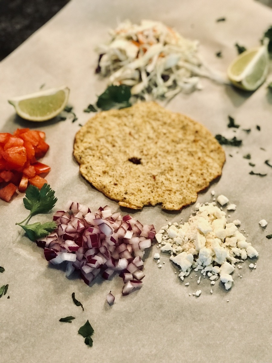 Fish Tacos on homemade Collagen Cauliflower Tortillas Ingredients