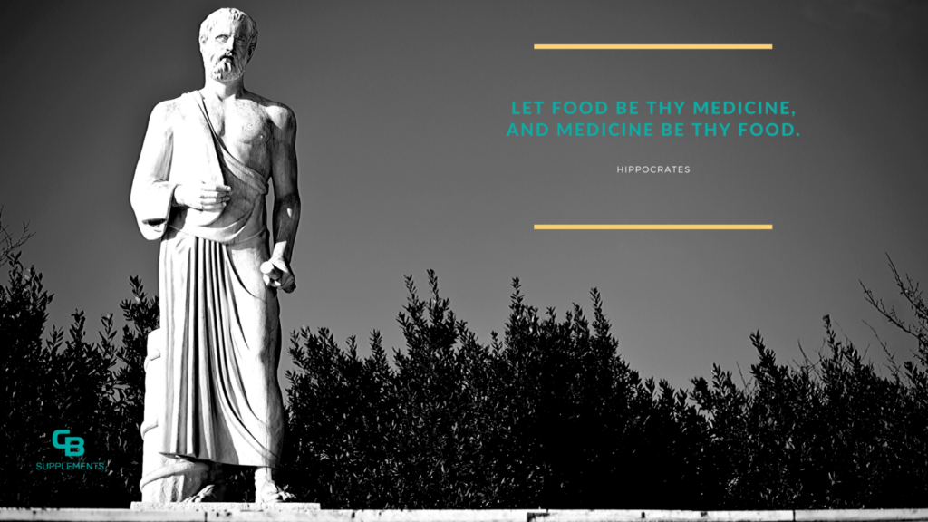 Hippocrates Let food be thy medicine quote graphic
