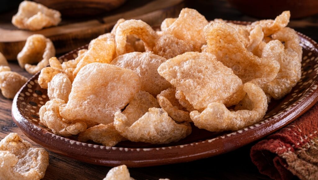 Pork rinds contain collagen because it's pig skin