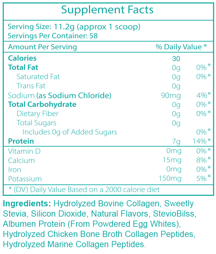 Supplement Facts Salted Caramel Multi Collagen Protein Powder