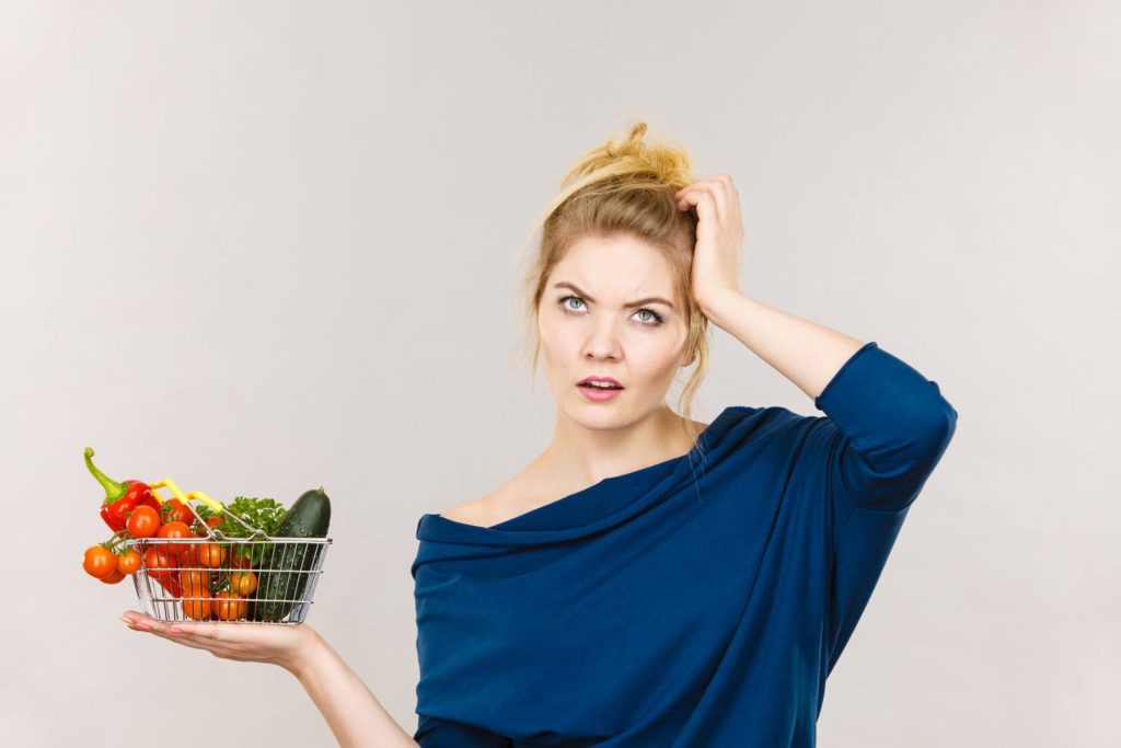 Vegetables do not contain collagen, woman-surprised